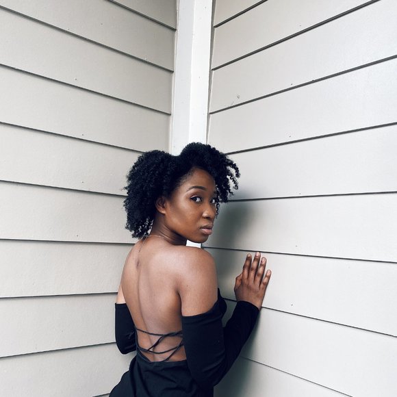 Black Long Sleeve Off-the Shoulder Short Dress - Picture 4 of 5